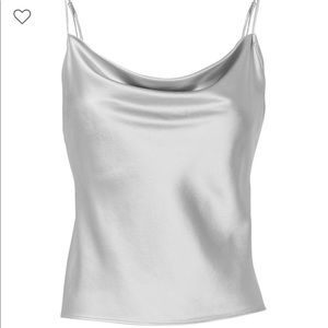 Fleur du Mal Hammered Silk Cowl Neck Cami